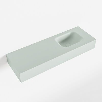 MONDIAZ LEX Greey vrijhangende solid surface wastafel 90cm. Positie wasbak rechts