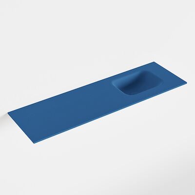 MONDIAZ LEX Jeans solid surface inleg wastafel voor toiletmeubel 100cm. Positie wasbak rechts