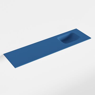 MONDIAZ LEX Jeans solid surface inleg wastafel voor toiletmeubel 110cm. Positie wasbak rechts