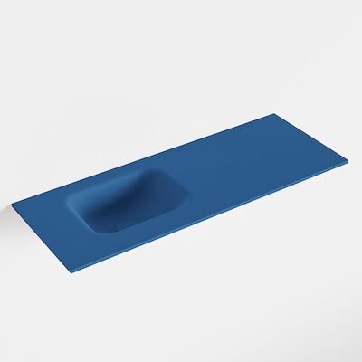 MONDIAZ LEX Jeans solid surface inleg wastafel voor toiletmeubel 80cm. Positie wasbak links