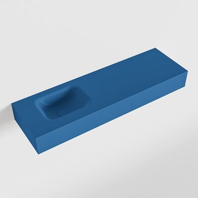 MONDIAZ LEX Jeans vrijhangende solid surface wastafel 100cm. Positie wasbak links