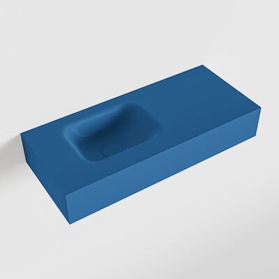 MONDIAZ LEX Jeans vrijhangende solid surface wastafel 70cm. Positie wasbak links