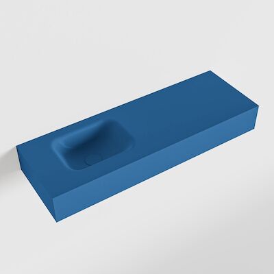 MONDIAZ LEX Jeans vrijhangende solid surface wastafel 90cm. Positie wasbak links