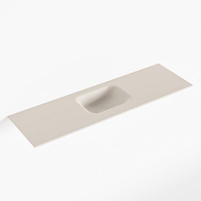MONDIAZ LEX Linen solid surface inleg wastafel voor toiletmeubel 100cm. Positie wasbak midden