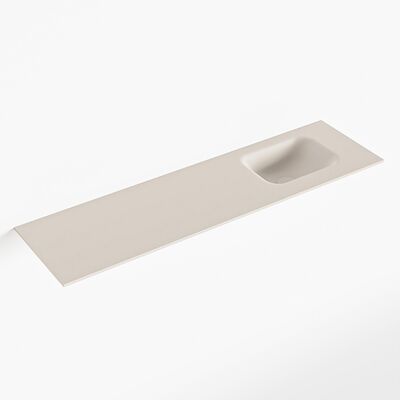 MONDIAZ LEX Linen solid surface inleg wastafel voor toiletmeubel 110cm. Positie wasbak rechts