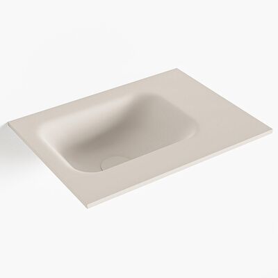MONDIAZ LEX Linen solid surface inleg wastafel voor toiletmeubel 40cm. Positie wasbak links