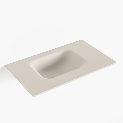 MONDIAZ LEX Linen solid surface inleg wastafel voor toiletmeubel 50cm. Positie wasbak links