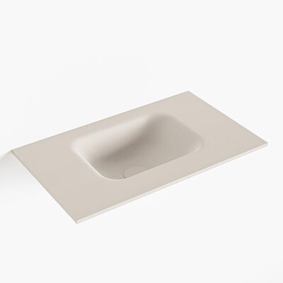 MONDIAZ LEX Linen solid surface inleg wastafel voor toiletmeubel 50cm. Positie wasbak midden