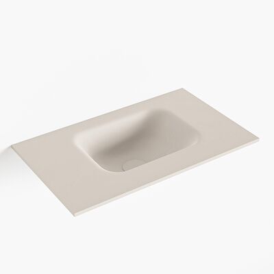 MONDIAZ LEX Linen solid surface inleg wastafel voor toiletmeubel 50cm. Positie wasbak rechts