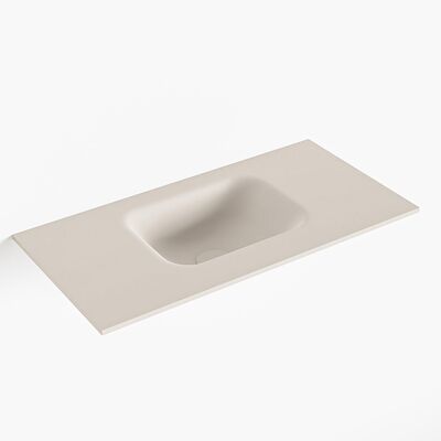 MONDIAZ LEX Linen solid surface inleg wastafel voor toiletmeubel 60cm. Positie wasbak midden