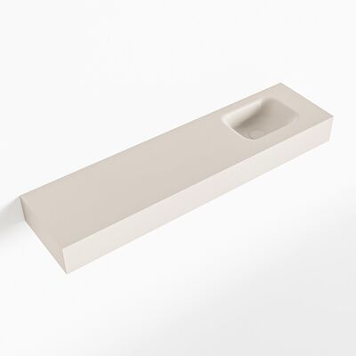 MONDIAZ LEX Linen vrijhangende solid surface wastafel 120cm. Positie wasbak rechts