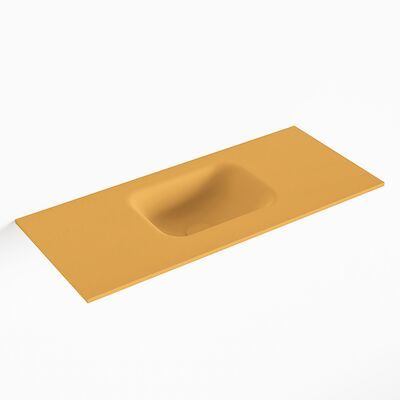 MONDIAZ LEX Ocher solid surface inleg wastafel voor toiletmeubel 70cm. Positie wasbak midden