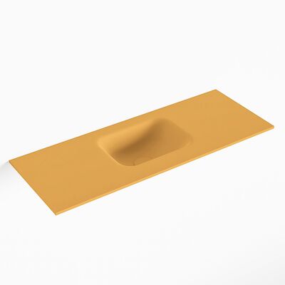 MONDIAZ LEX Ocher solid surface inleg wastafel voor toiletmeubel 80cm. Positie wasbak midden