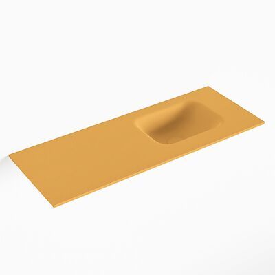 MONDIAZ LEX Ocher solid surface inleg wastafel voor toiletmeubel 80cm. Positie wasbak rechts