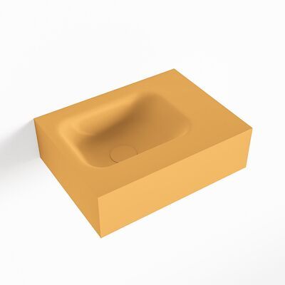 MONDIAZ LEX Ocher vrijhangende solid surface wastafel 40cm. Positie wasbak links