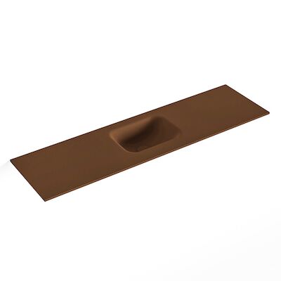 MONDIAZ LEX Rust solid surface inleg wastafel voor toiletmeubel 110cm. Positie wasbak midden