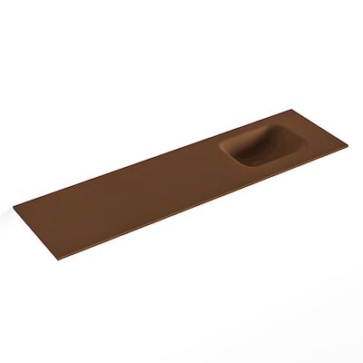 MONDIAZ LEX Rust solid surface inleg wastafel voor toiletmeubel 110cm. Positie wasbak rechts