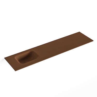 MONDIAZ LEX Rust solid surface inleg wastafel voor toiletmeubel 120cm. Positie wasbak links