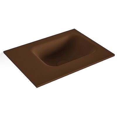 MONDIAZ LEX Rust solid surface inleg wastafel voor toiletmeubel 40cm. Positie wasbak rechts