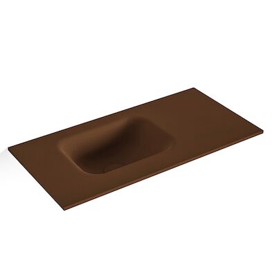 MONDIAZ LEX Rust solid surface inleg wastafel voor toiletmeubel 60cm. Positie wasbak links