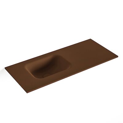MONDIAZ LEX Rust solid surface inleg wastafel voor toiletmeubel 70cm. Positie wasbak links