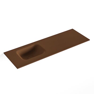 MONDIAZ LEX Rust solid surface inleg wastafel voor toiletmeubel 90cm. Positie wasbak links