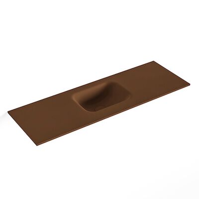 MONDIAZ LEX Rust solid surface inleg wastafel voor toiletmeubel 90cm. Positie wasbak midden