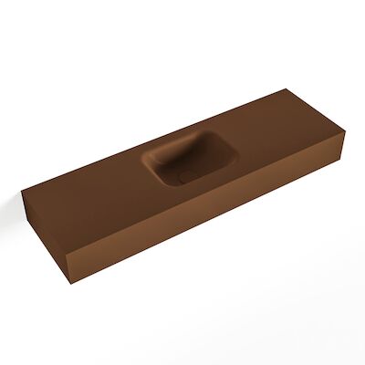 MONDIAZ LEX Rust vrijhangende solid surface wastafel 100cm. Positie wasbak midden