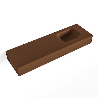 MONDIAZ LEX Rust vrijhangende solid surface wastafel 100cm. Positie wasbak rechts