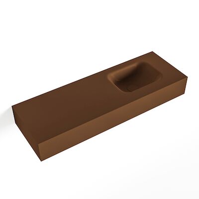 MONDIAZ LEX Rust vrijhangende solid surface wastafel 90cm. Positie wasbak rechts