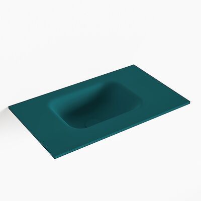 MONDIAZ LEX Smag solid surface inleg wastafel voor toiletmeubel 50cm. Positie wasbak links
