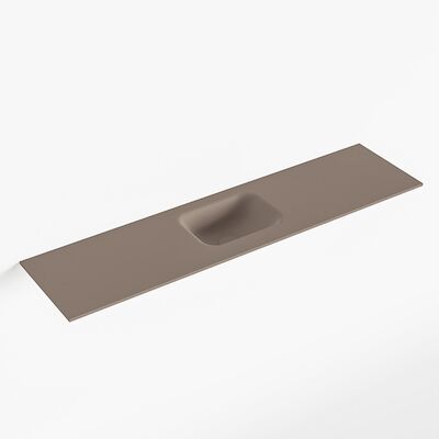 MONDIAZ LEX Smoke solid surface inleg wastafel voor toiletmeubel 120cm. Positie wasbak midden