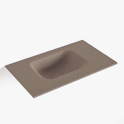 MONDIAZ LEX Smoke solid surface inleg wastafel voor toiletmeubel 50cm. Positie wasbak links