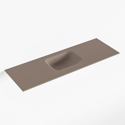 MONDIAZ LEX Smoke solid surface inleg wastafel voor toiletmeubel 90cm. Positie wasbak midden