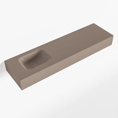 MONDIAZ LEX Smoke vrijhangende solid surface wastafel 110cm. Positie wasbak links