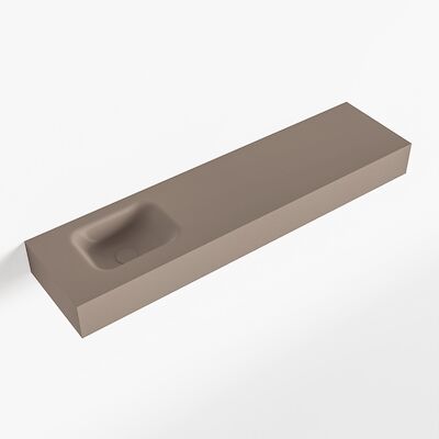 MONDIAZ LEX Smoke vrijhangende solid surface wastafel 120cm. Positie wasbak links