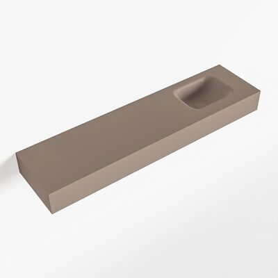 MONDIAZ LEX Smoke vrijhangende solid surface wastafel 120cm. Positie wasbak rechts