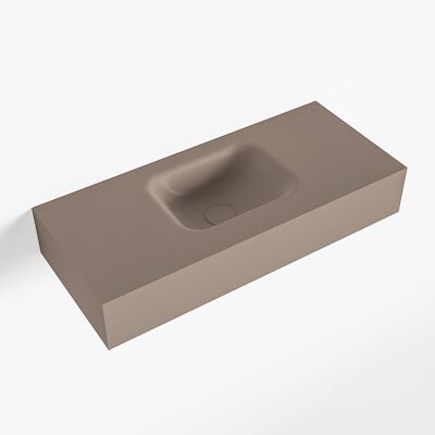 MONDIAZ LEX Smoke vrijhangende solid surface wastafel 70cm. Positie wasbak midden