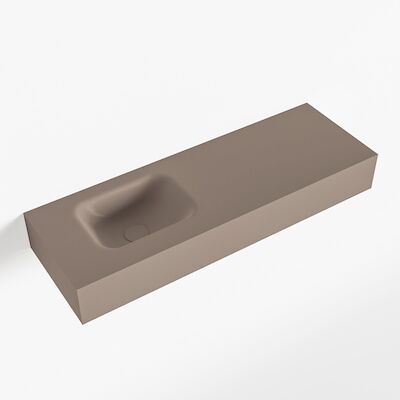 MONDIAZ LEX Smoke vrijhangende solid surface wastafel 90cm. Positie wasbak links