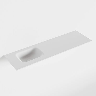 MONDIAZ LEX Talc solid surface inleg wastafel voor toiletmeubel 100cm. Positie wasbak links