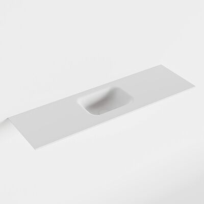 MONDIAZ LEX Talc solid surface inleg wastafel voor toiletmeubel 100cm. Positie wasbak midden