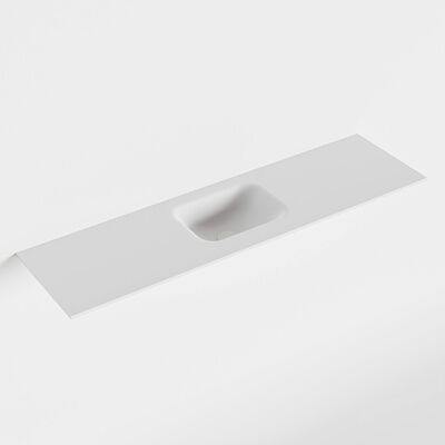 MONDIAZ LEX Talc solid surface inleg wastafel voor toiletmeubel 110cm. Positie wasbak midden