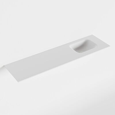 MONDIAZ LEX Talc solid surface inleg wastafel voor toiletmeubel 110cm. Positie wasbak rechts
