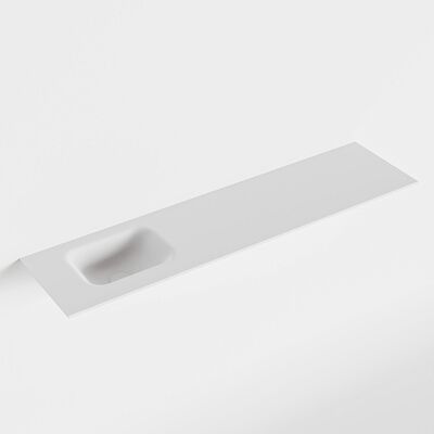 MONDIAZ LEX Talc solid surface inleg wastafel voor toiletmeubel 120cm. Positie wasbak links
