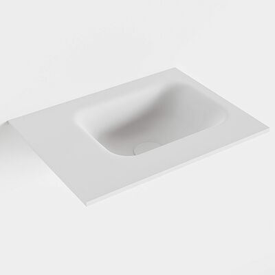 MONDIAZ LEX Talc solid surface inleg wastafel voor toiletmeubel 40cm. Positie wasbak rechts