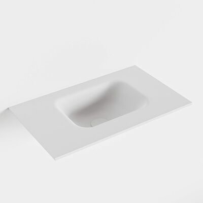 MONDIAZ LEX Talc solid surface inleg wastafel voor toiletmeubel 50cm. Positie wasbak rechts