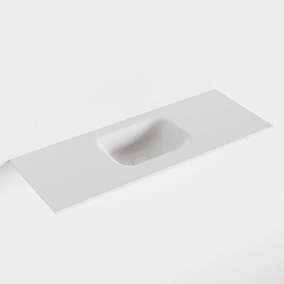 MONDIAZ LEX Talc solid surface inleg wastafel voor toiletmeubel 80cm. Positie wasbak midden