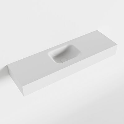 MONDIAZ LEX Talc vrijhangende solid surface wastafel 100cm. Positie wasbak midden