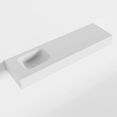 MONDIAZ LEX Talc vrijhangende solid surface wastafel 110cm. Positie wasbak links