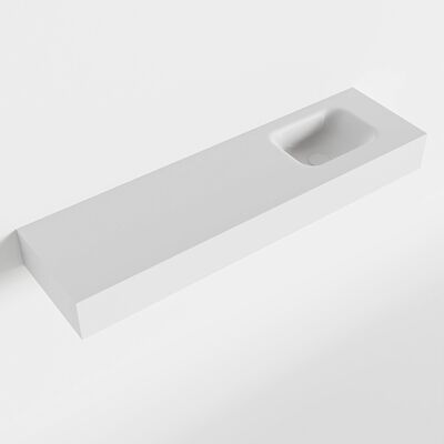 MONDIAZ LEX Talc vrijhangende solid surface wastafel 110cm. Positie wasbak rechts